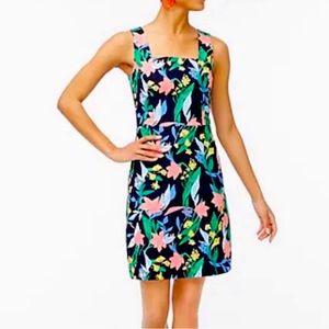 J. Crew Floral Basket Weave Square Neckline Dress 10